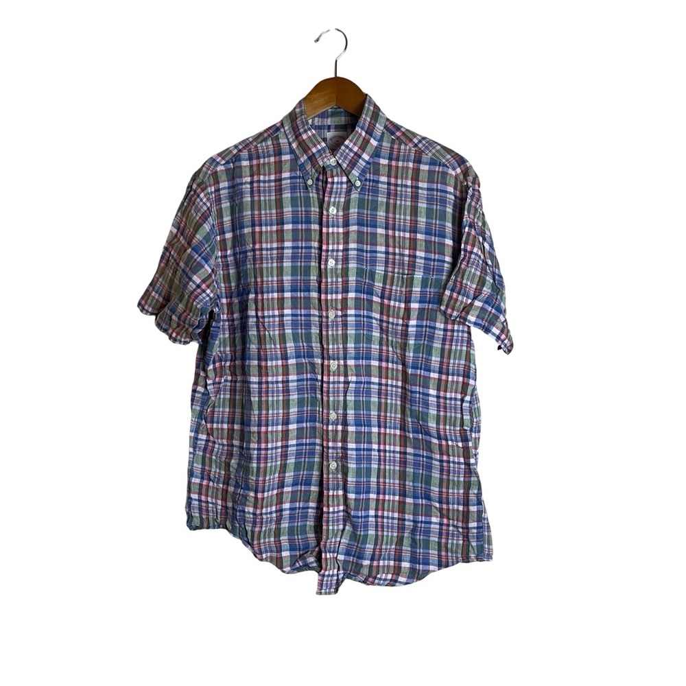 Brooks brothers 346 100% linen button down shirt